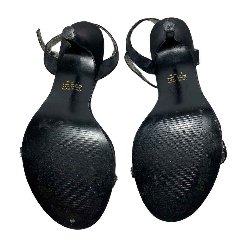 UNLISTED BLACK HEELS WITH RHINESTONES, SIZE 7